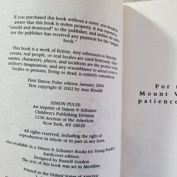 Taking Liberty The Story of Oney Judge Geor- Ann Rinaldi paperback book - Picture 6 of 6